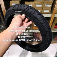 BMX Kids Bike Outer TIRE 16 x 2.125 SWALLOW DELI TIRE S-615 Plain Black