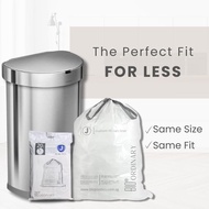 BIO Ordinary Biodegradable Custom Fit Drawstring Trash Bag - Fits SimpleHuman Bin (H 30-35L: 49x71cm