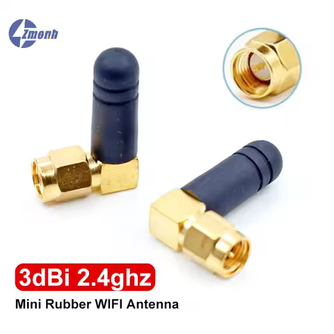 New！2Pcs Mini Rubber 3dBi 2.4ghz WIFI Antenna SMA Male Router Bluetooth Antennas Car Accessories