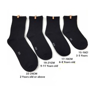 Ready Stock Stokin Sekolah~Hitam (1-6pasang)~School Socks (1- 6 Pairs) 💯%cotton