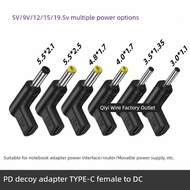 multi plug international travel adapter TYPE C female to DC power adapter 5/9/12/15/19V adapter inte