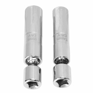 2 Pcs 3/8in Swivel Spark Plug Socket Removal Tool Magnetic Spark Plug Socket Replacement Car Accesso