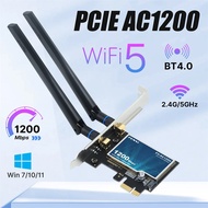 Fenvi WiFi5 AC1200 PCIE WiFi Adapter BT4.0 1200Mbps WiFi Card Dual Band 802.11ac Networking Upgrade 