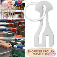 FOREVER Trolley Master Key Token, Metal Detachable Shopping Cart Token, Portable Coin Holder Reusabl