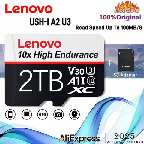 Lenovo 2TB 1TB Memory Card 128GB Class 10 V60 TF Card 1TB SD Card 512GB High Speed Micro TF SD Cards