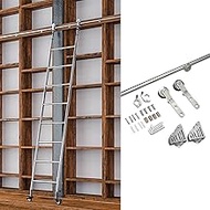 6.6ft-13ft Stainless Steel Sliding Barn Door Hardware Kit, with Floor Roller Wheels (No Ladder) Roun