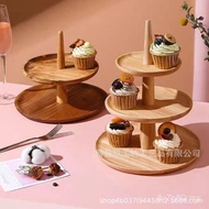 Bread Dessert Cake Tray Tray Engagement Decoration Three-Layer Fruit Solid Wood French Acacia Desser