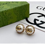 Gujia GUCCI GUCCI Interlocking G Pearl Temperament Retro Earrings Ladies Earrings Bronze