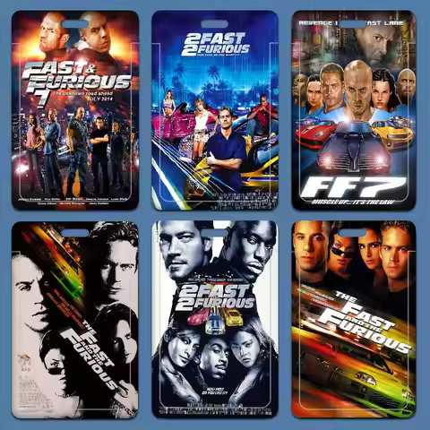 Classic Movies Fast & Furious 1Pcs Work Name Card Holders Business Work Card ID Badge Lanyard Holder