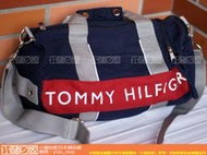 【小豬的家】TOMMY HILFIGER~日本帶回運動側背手提(大)圓桶包(休閒流行品味)