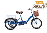 TIGER รุ่น SAKURA จักรยานแม่บ้านสามล้อ 20 นิ้ว ขี่ง่าย ดีไซน์สวย ตอกย้ำ"ยืน1จักรยานแม่บ้านสไตล์ญี่ปุ่น" รับประกัน5ปี