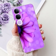 สำหรับ Vivo Y200 Y300 5G เคส Vivo V40ไลท์ V2417แมวน่ารักวาดครอบ TPU นุ่มเคสสำหรับ Vivo โทรศัพท์ Y300