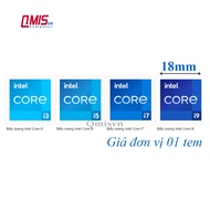 01 INTEL CORE LOGO STAMP I3 I5 I7 I9 Gen 11, Gen 12, Gen 13; Core I stamp 11th generation, 12th gene