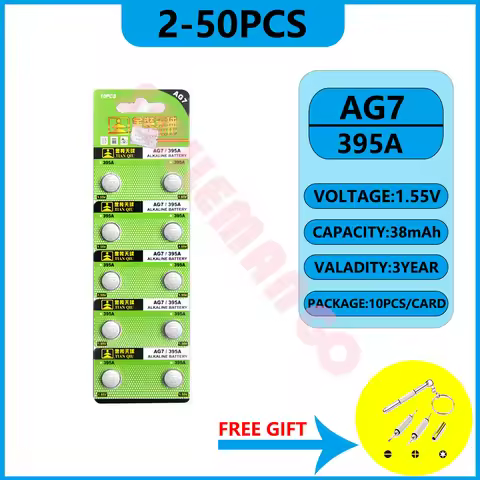 AG7 SR927SW 395 Button Cell Battery LR927 LR57 SR927W 399 395A Alkaline Batteries for Watches Toys R