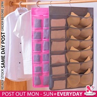 Tempat simpan spenda seluar dalam stokin handsock Double Sided Hanging Storage Bag Bra Socks Underwe