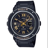 CASIO 卡西歐 BABY-G 星空錶盤休閒雙顯錶-黑 BGA-150ST-4A