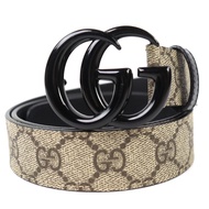 全新 △ GUCCI 525040 GG Marmont GG Supreme 腰帶 米色 黑色 80 32 附防塵袋 義大利製 女士