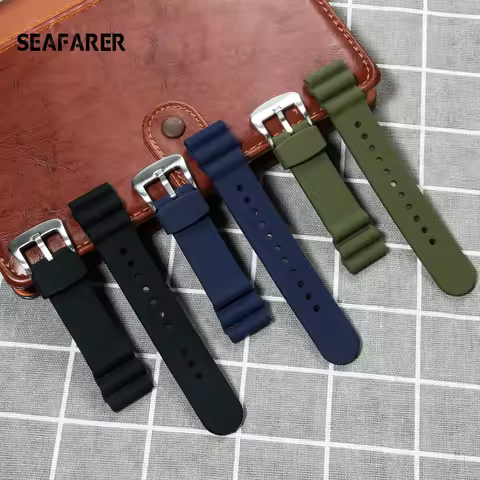 22MM Diving Rubber Watch Strap For Seiko Diver Scuba Watchband Seiko PROSPEX Watch Band SKX007 Wrist