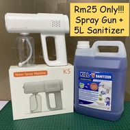 🔥24h Ship🔥 Rechargeable Nano Mist Spray Gun K5/X3/K6X with 5L Sanitizer / Disinfection / Atomizer / Spray Machine 无线消毒枪