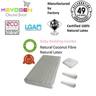 Premium Gift for Newborn Baby - Certified Natural coconut Mattress + latex pillow + 2 latex Bolster