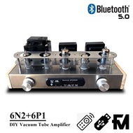 6N2 6P1 2-Channel Vacuum Tube Amplifier Kit Diy 3.5W*2 Supports Usb Fm Aux Bluetooth 5.0 Vu Meter HIFI Amplifier Audio