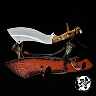 มีดเดินป่า เจ้าพญาชาละวัน เหล็กDC53 ความแข็ง60-62 HRC ด้ามจับไม้ชิงชันแอฟริกัน ซองหนังแท