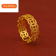 cincin 916 emas original Lucky copper money ring for women gift