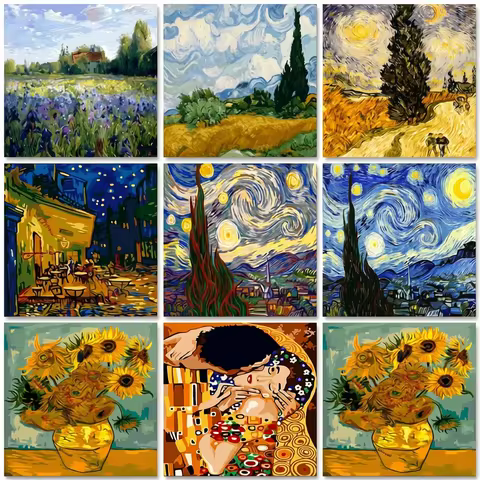 GATYZTORY Van Gogh Oil Painting By Numbers Scenery Paint By Numbers On Canvas Landscape Frameless Ho