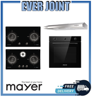 Mayer MMGH792HE 2 Burner / MMGH793HE 3 Burner [76cm] Gas Hob + Mayer MMSL901SM [90cm] Slimline Hood + Mayer MMDO8R [60cm] Built-in Oven with Smoke Ventilation System Bundle Deal!!