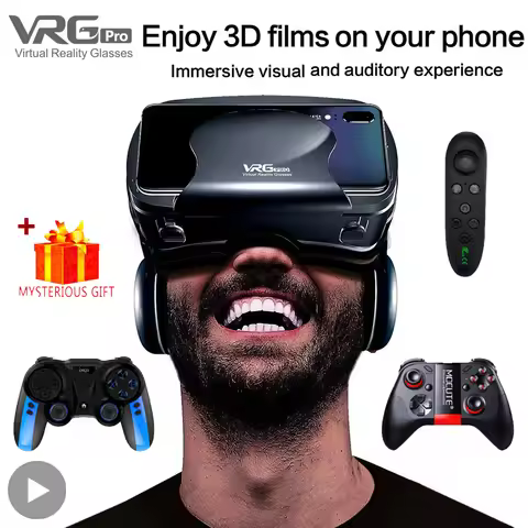 VRG Pro 3D Virtual Reality VR Glasses Devices Headset Viar Goggles Helmet Lenses Smart For Phone Sma
