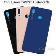 For Huawei P20 EML-L09 EML-L29 Battery Back Cover Rear Door P20 Lite Nova 3e Glass Panel Battery Housing Case Adhesive Replace
