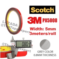 [TapeExpert] 3M Double Sided Tape PX5008 Grey 0.8mm Strong Heavy Duty Without Primer Best For Car Us