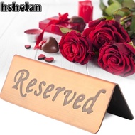 HSHELAN Reserved Table Sign, Elegant Bronze  Reserved Seating Sign, Event Signage Double Sided Reusa