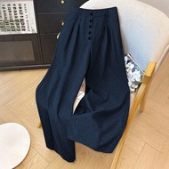 Plus Size Women's Business/Casual Loose Wide Leg Slimming Long Suit Pants Navy Blue Dhgate Navy Blue