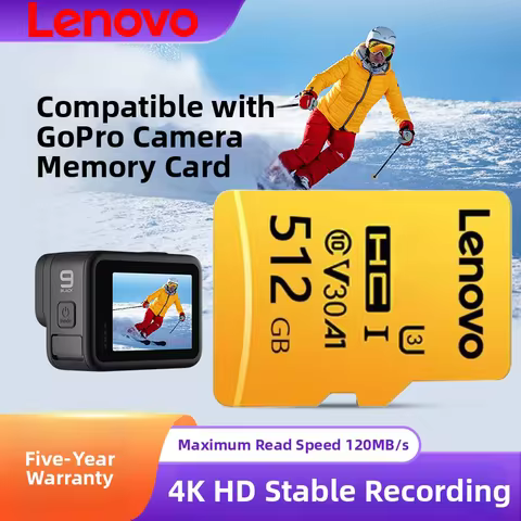 Lenovo SD 128GB Card 256GB 512GB Micro TF SD Card Flash Card V60 U3 Mini SD/TF Memory Card Memory Fo