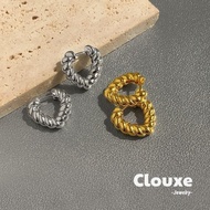 [Clouxe] Classic Fashionable Fine Rolled Woven Two-Tone Gold Silver Earrings F244