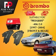 BREMBO PEUGEOT 406 2.0 [1997 - 2004] FRONT ( DEPAN ) &amp; REAR ( BELAKANG ) BRAKE PAD ORGINAL QUALITY PRODUCT READY STOCK
