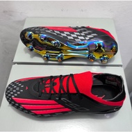 Football boots brand new FG+39-45 men's outdoor black and red knitted durable soccer shoes VV4V