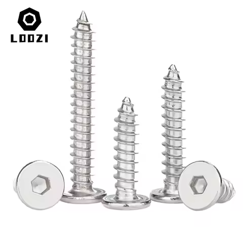 M2 M2.6 M3 M4 M5 M6 304 Stainless Steel Hex Hexagon Socket Ultra Thin Super Low Flat Wafer Head Self