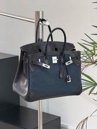 Hermes Birkin35 牛仔丹宁拼黑色马鞍 蕾丝限定 原始原膜  配件：锁具 尘袋  盒子