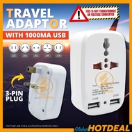 Universal Adapter 3 Pin Plug with USB Port Extension Travel Adapter Charge Adapter Travel Extension 