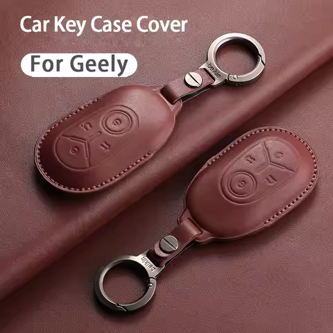 Leather Car Key Case Cover For Geely Galaxy L7 2022-2025 L6 Max 1.5t Plus Air Pro Galaxy L7 Max E8 E
