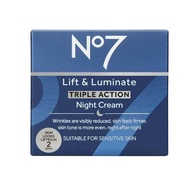 No7 Lift & Luminate Triple Action Night Cream 50ml. นัมเบอร์เซเว่น ลิฟ แอนด์ ลูมิเนท ไนท์ ครีม บำรุง