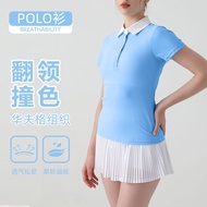 [COD 7 Colors] Miss Lily New Summer Polo Neck Sports T-shirt Breathable Workout T-shirt Quick Dry Te