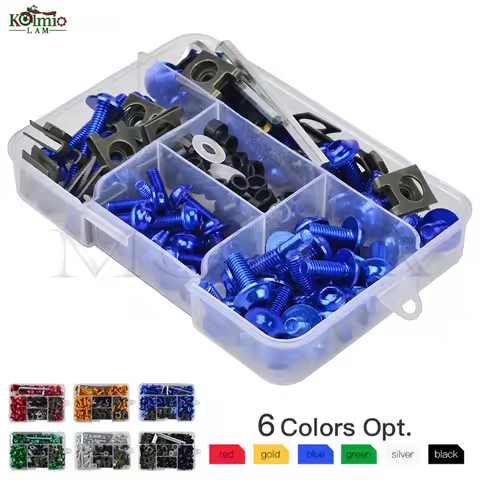 150Pcs M5 M6 Complete Fairing Bodywork Clips Bolt Screws Kit Set Fit For YZF R1/R3/R6 R25 FZ1/6/8 MT