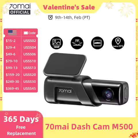 70mai Dash Cam M500 1944P 170FOV 70mai M500 Car DVR Dash Camera Recorder GPS ADAS 24H Parking Monito