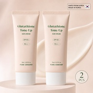 PURE GROUND Glutathione Tone-Up Sun Cream SPF50+ PA+++ 70ml x 2 Korean Hybrid Sunscreen Moisturizing