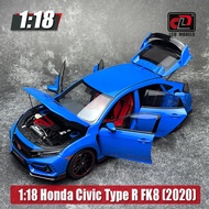 LCD CLD diecast model 1:18 Honda Civic Type R FK8 (2020) - Die-Cast Alloy Model Car Accessories