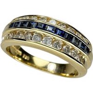 Size 12 BURBERRY/Burberry Diamond 0.40ct Sapphire 0.39ct Ring 18K Gold 5.9g Women's