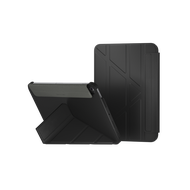 SwitchEasy魚骨牌 Origami iPad mini 6 8.3吋多角度支架折疊保護套(皮革內襯)/ 黑色